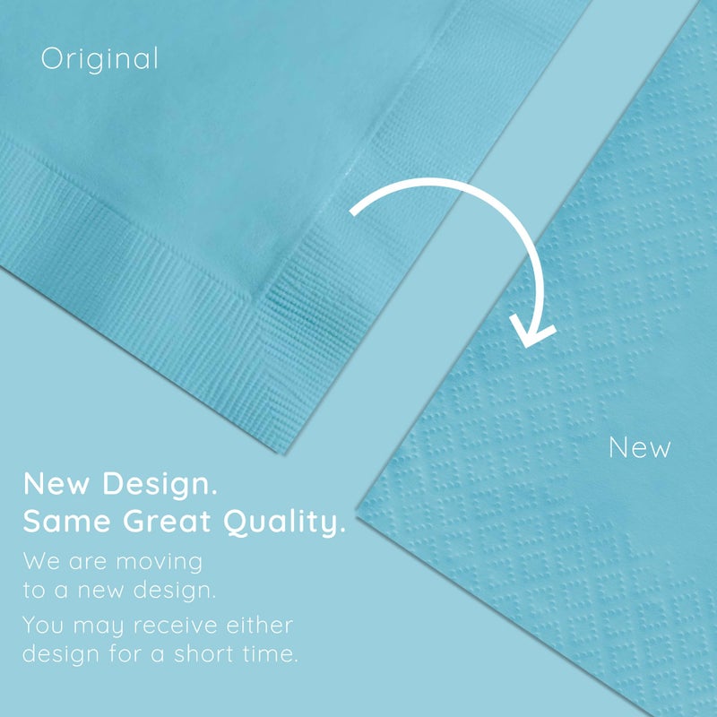 Creative Converting Touch of Color 2-Ply 50 Count Paper Beverage Napkins, Pastel Blue (139179154) - Image 5